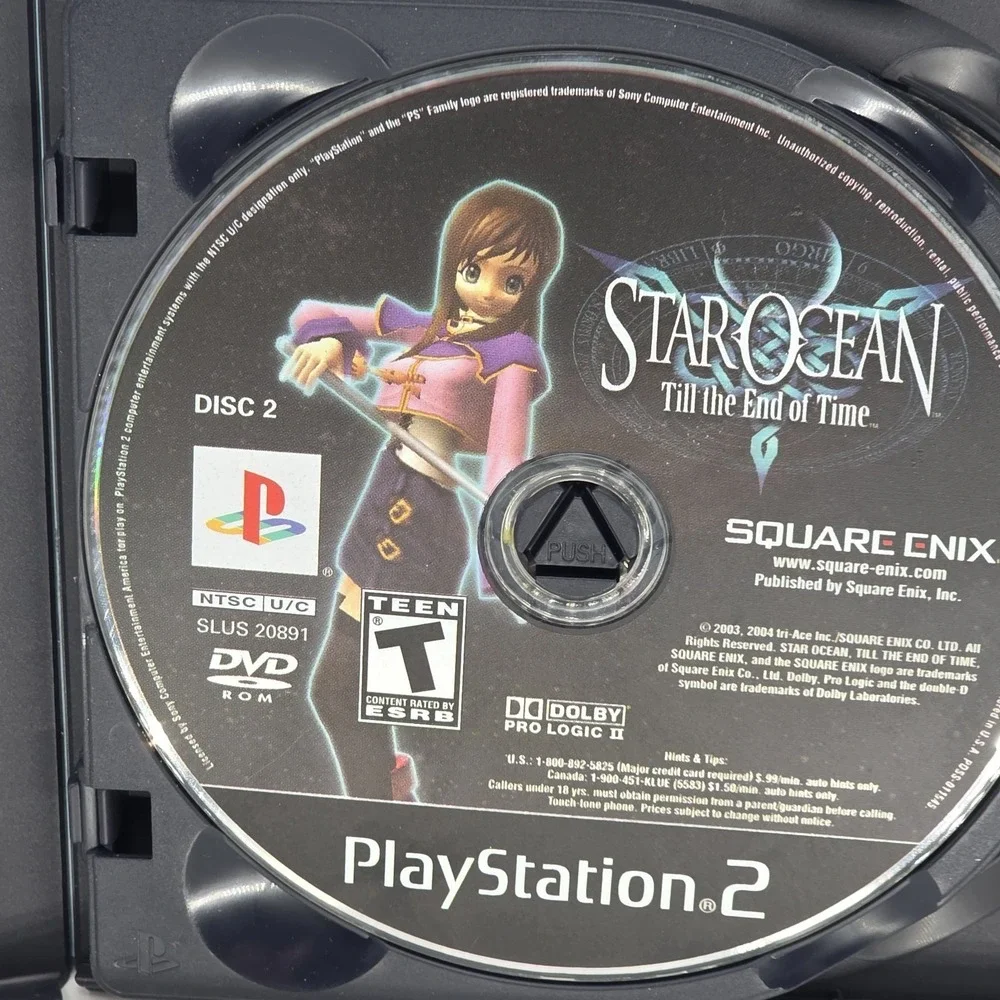 Star Ocean Till The End Of Time Sony PlayStation 2 PS2 Video Game 2 Disc Manual
